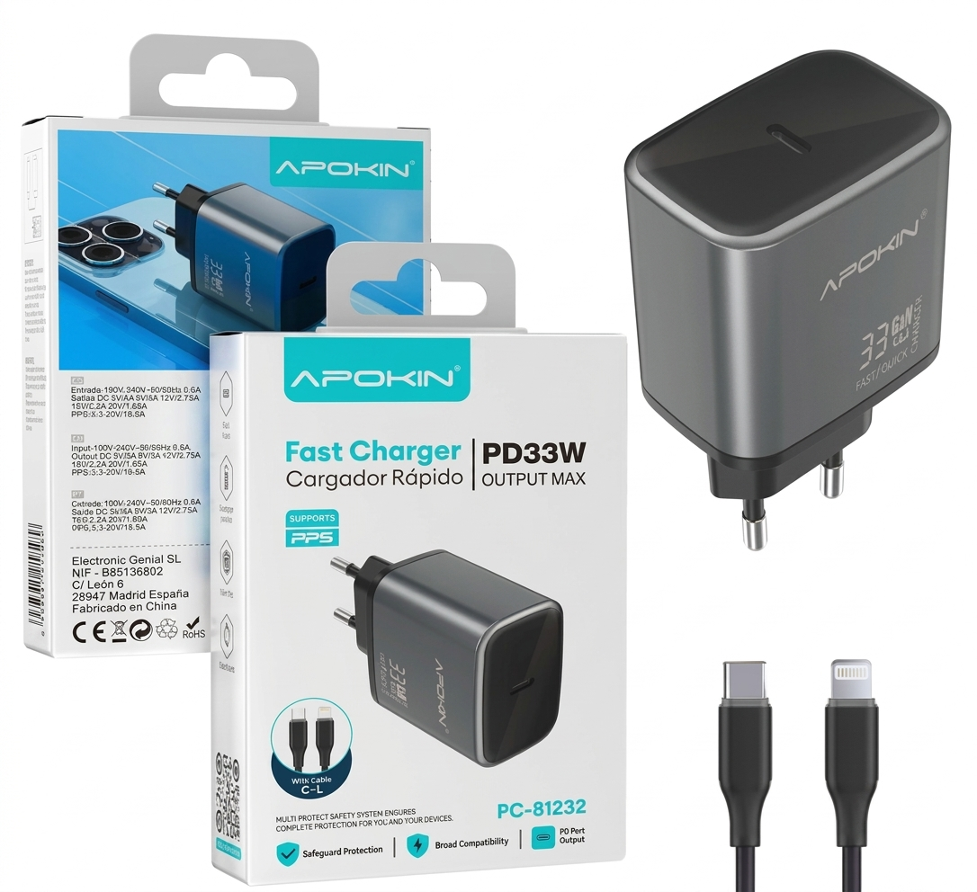 Gemini_Generated_Image_cut9xdcut9xdcut9 APOKIN 33W USB-C Charger with Lightning Cable - Imagen 1