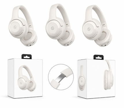 Dam P2961 wireless Bluetooth headphones with foldable over-ear design and deep bass stereo sound.