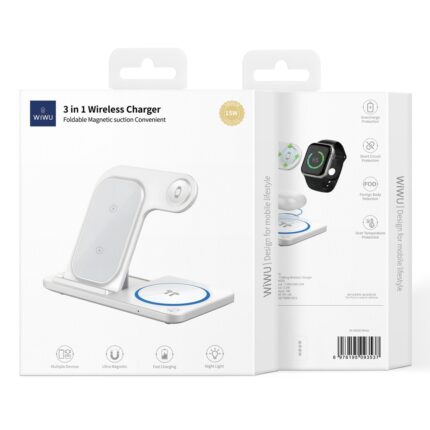 WIWU 15W 3-in-1 Foldable Wireless Charger