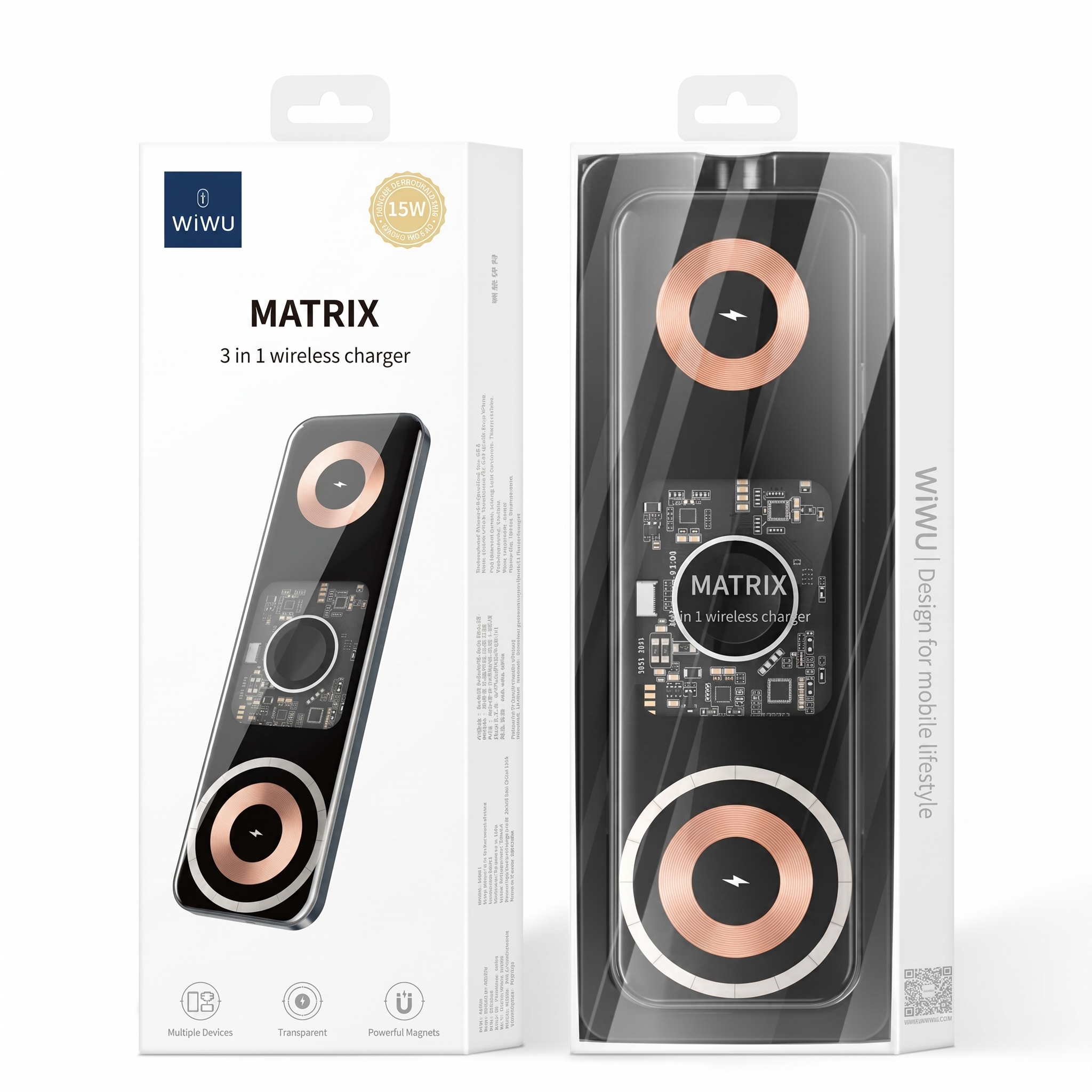 create_same_images_backround_white_202605120114 WIWU 15W 3-in-1 Wireless Charger - Imagen 1
