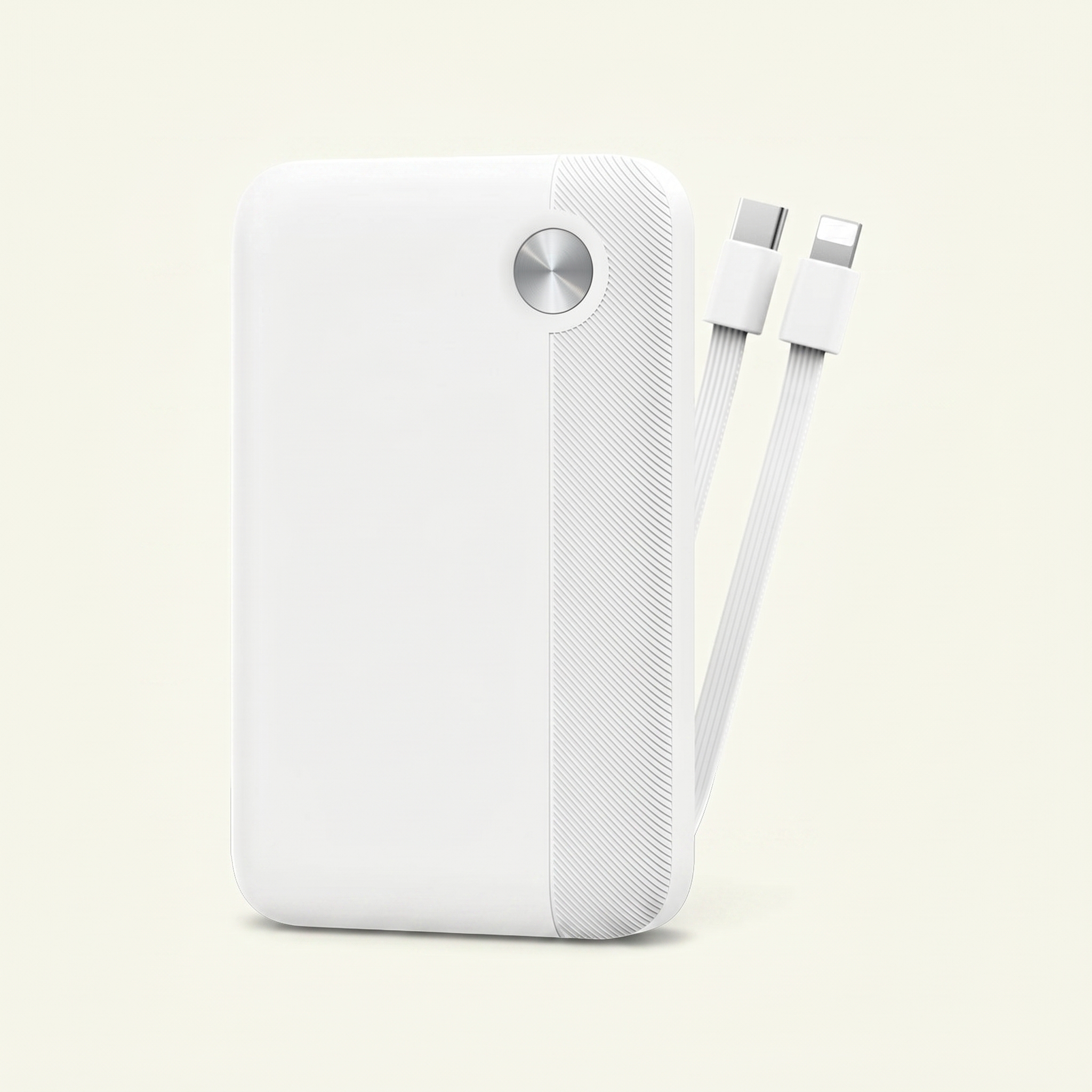 xternal Battery 10,000mAH – 22.5W Fast Charge with integrated dual cable White WIWU Pro 10000mAh 22.5W Fast Charging Power Bank - Image 1